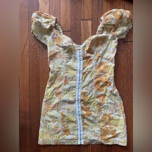 Urban Outfitters Floral Puff Sleeve Mini Dress